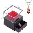 thumbnail image 3 of Real Preserved Rose Jewelry Gift Box With Necklace Valentine's Day Gift Mothers, 3 of 5