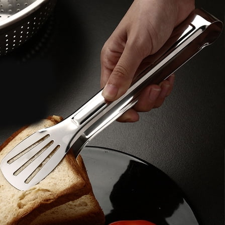 PBPBOX Grill Tools Picking Steak Non Deforming Food Tongs Silver 4Pcs