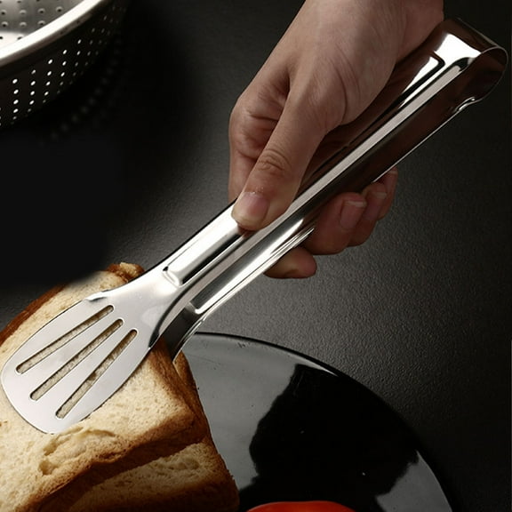 PBPBOX Grill Tools Picking Steak Non Deforming Food Tongs Silver 4Pcs