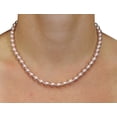 thumbnail image 3 of 14K Gold 7-8mm AAAA Quality Pink Freshwater Cultured Pearl Necklace for Women in 51 Rope Length, 3 of 7