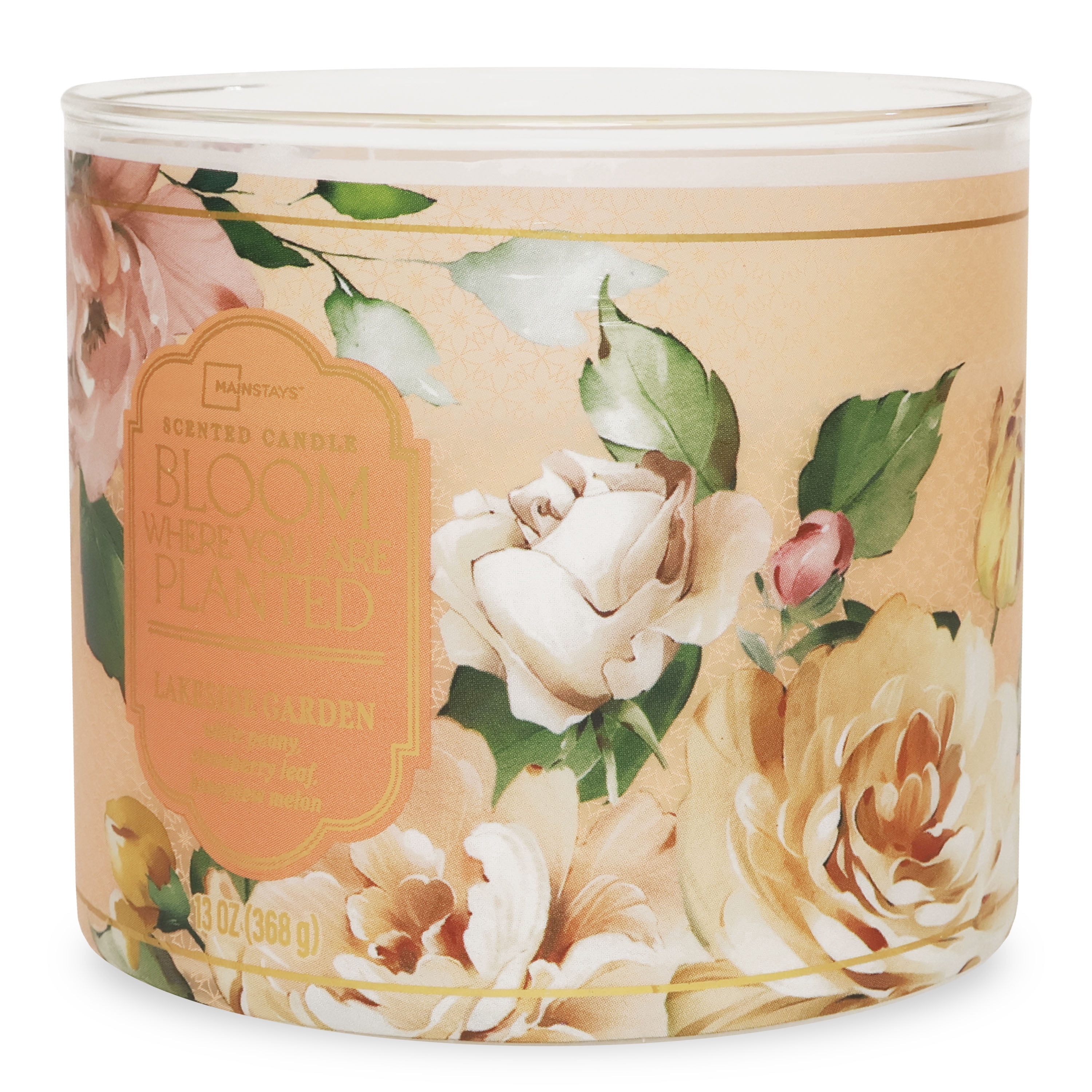 Mainstays "Bloom Where You Are Planted" 3-Wick Candle Mother's Day Gift 13-Ounce Wrapped