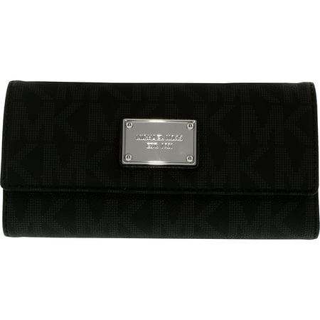 UPC 888235864945 product image for Michael Kors Women's Jet Set Signature Checkbook Leather Wallet Baguette - Black | upcitemdb.com