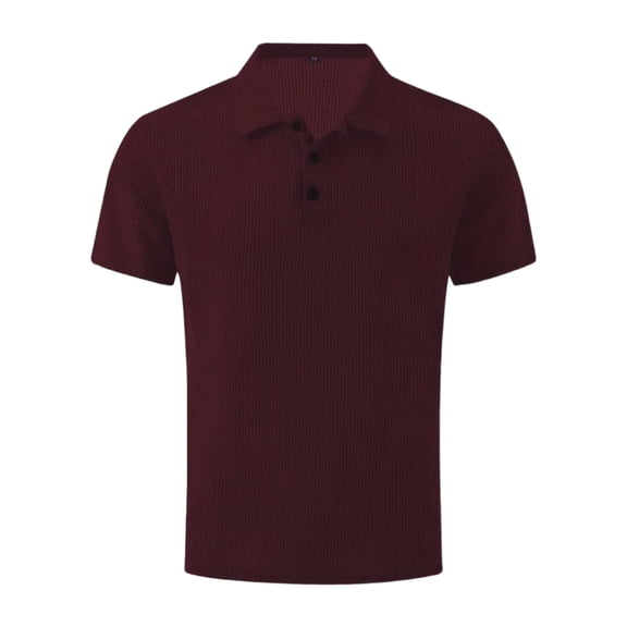 Men's Polo Shirts Short Sleeve Quick Dry Outdoor Golf Sports Shirts with Pocket Wine 5XL