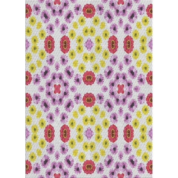 Ahgly Company Indoor Rectangle Patterned Tulip Pink Novelty Area Rugs, 8' x 12'