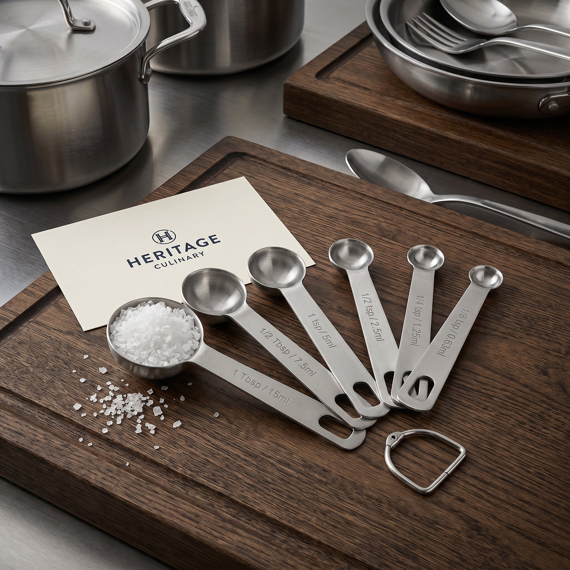 Unique Bargains Durable Steel Measuring Rust Resistant Metal Spoons Silver-B 6Pcs