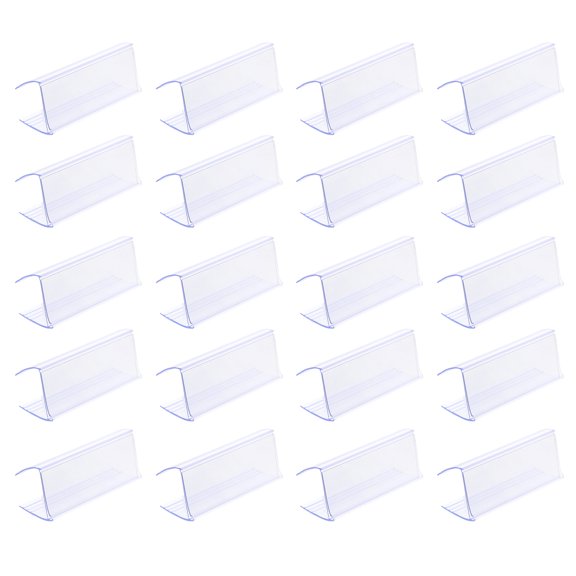 Myenne 25pcs Clear Clip on Tag Price Holders Plastic Clear Label Holder for Supermarket