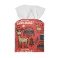 thumbnail image 2 of Psesaysky Waterproof Tissue Box Cover Square, Cute Christmas Reindeer PU Leather Tissue Box Holders ,Facial Paper Organizer Dispenser for Bathroom, Car, Office, 2 of 7