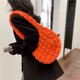 thumbnail image 1 of Bolso de hombro para mujer Bolso de mensajero en la nube Bolso sólidos casuales plisados ​​(Naranja), 1 of 5