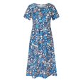 thumbnail image 4 of QJUHUNG Robe Midi à Manches Courtes Imprimée Florale Hawaïenne pour Femmes Robe Fluide avec Poches Tenue de Plage Ample, 4 of 8