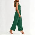 thumbnail image 6 of PBFRDSJ Jumpsuits for Women Casual Sleeveless Mock Neck Ruched Wide Leg Jumpsuit Casual Formal Long Romper with Pockets, 6 of 7