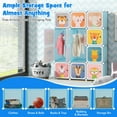 thumbnail image 6 of Resenkos 12 Cube Kids Wardrobe Closet with Hanging Section and Doors-Blue, Kids Toy Storage for Kids, Boys, Girls, Nursery, 6 of 7