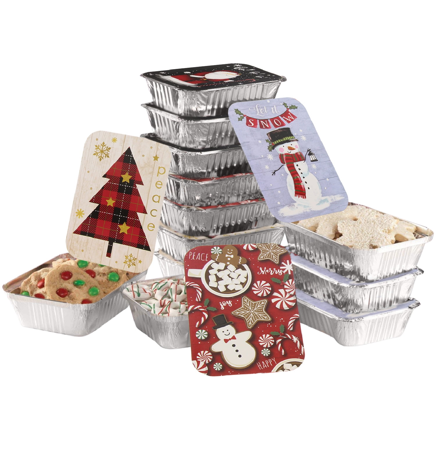 Gia's Kitchen Disposable Aluminum Pans with Lids, 24 Piece, Set of 12