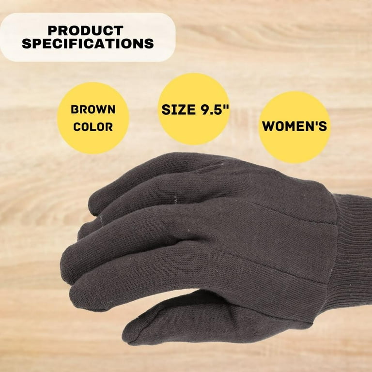 Polyester/Cotton Jersey Gloves, Men's, Brown, 12 Pairs Polyester/Cotton Jersey Gloves, Men's, Brown, 12 Pairs