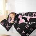 thumbnail image 3 of Manfei Cartoon Bow Letter R Monogrammed Twin Comforter Sets 3-Piece for Girls Teens,Princess Alphabet Pearl Bow Print Bedding Set for Kids,Pink Reversible,Luxury Bedroom Decor, 3 of 6