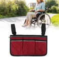 thumbnail image 3 of Sac Pochette pour Fauteuil Roulant, Sac Latéral pour Fauteuil Roulant Largement Applicable Design multi-Poches Fiable Imperméable Haute Capacité pour Chaises Mobiles Noir, Rouge, 3 of 7