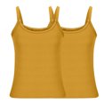 thumbnail image 5 of QUINDOS Athletic Tank Tops for Women Summer Ribbed 2 Pack Camisoles for Women Plus Gym Sleeveless Multi Pack Crew Neck Spaghetti Strap Cami Tops Solid Color Slim Fitted Undershirts, 5 of 6