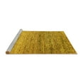 thumbnail image 2 of Ahgly Company Machine Washable Indoor Square Oriental Yellow Modern Area Rugs, 8' Square, 2 of 4