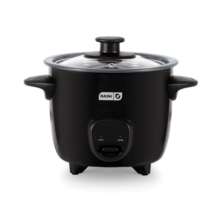 Dash Mini Rice Cooker Steamer with Removable Nonstick Pot, Keep Warm Function & Recipe Guide, .5 Quart, for Soups, Stews, Grains & Oatmeal, Black