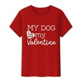 thumbnail image 4 of Tittly T-Shirts pour Femmes T-Shirts Graphiques Saint-Valentin Mon Chien Est Mon Saint-Valentin Imprimé Chandail en Molleton Décontracté Imprimé Col Rond T-Shirt Chandail pour Femmes T-Shirts Hauts Rouges G, 4 of 8