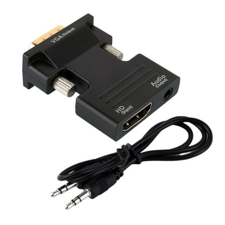 liraijei 1080P HDMI Female to VGA Male with Audio Output Cable Converter Adapter Lead[- A4I2