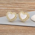 thumbnail image 2 of Aretes Para Mujer/pendientes de tuerca de concha lindos de diseño elegante coreano Love Heart Fiesta de boda romántica, 2 of 3