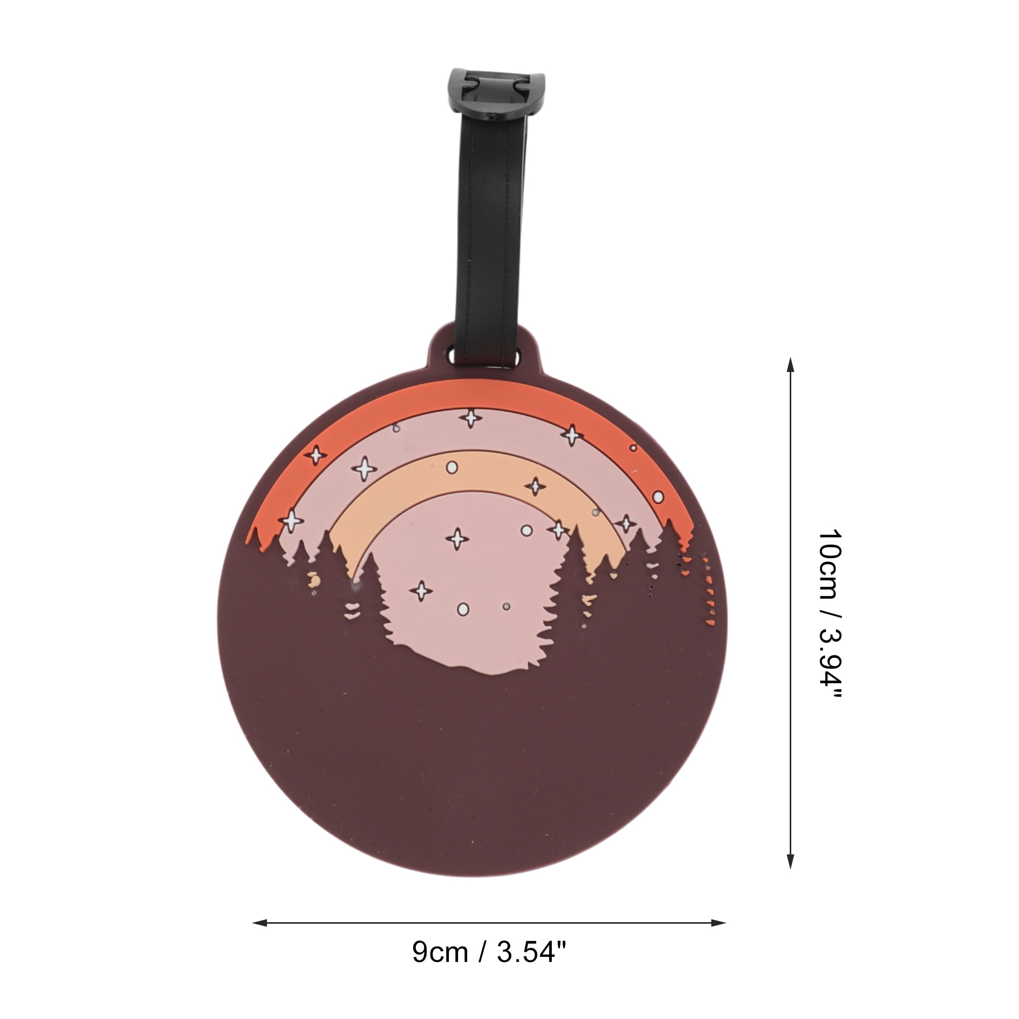 Unique Bargains 1 Pc Rainbow Starry Sky Luggage Tag for Travelling Pink