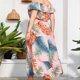 thumbnail image 5 of Vestido a media pierna informal con estampado floral bohemio de verano para mujer, vestido de fiesta en la playa con hombros descubiertos y hombros descubiertos Pompotops ghjkhdj18139, 5 of 9