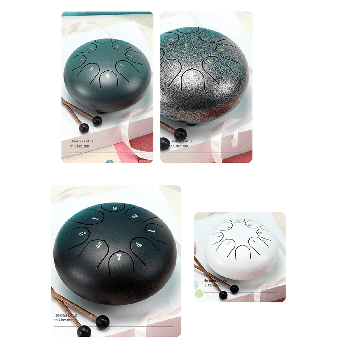 6Inch 8 Tone Hollow Drum Steel Tongue Drum Garden Rain Drum Steel Tongue Drum Outdoor Rain Drum Suitable for Beginners,A