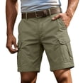 thumbnail image 2 of Men's Cargo Shorts Outdoor Workwear Streetwear Summer Lightweight Comfortable Breathable Hiking Trousers with Pockets Green XXXXL, 2 of 9