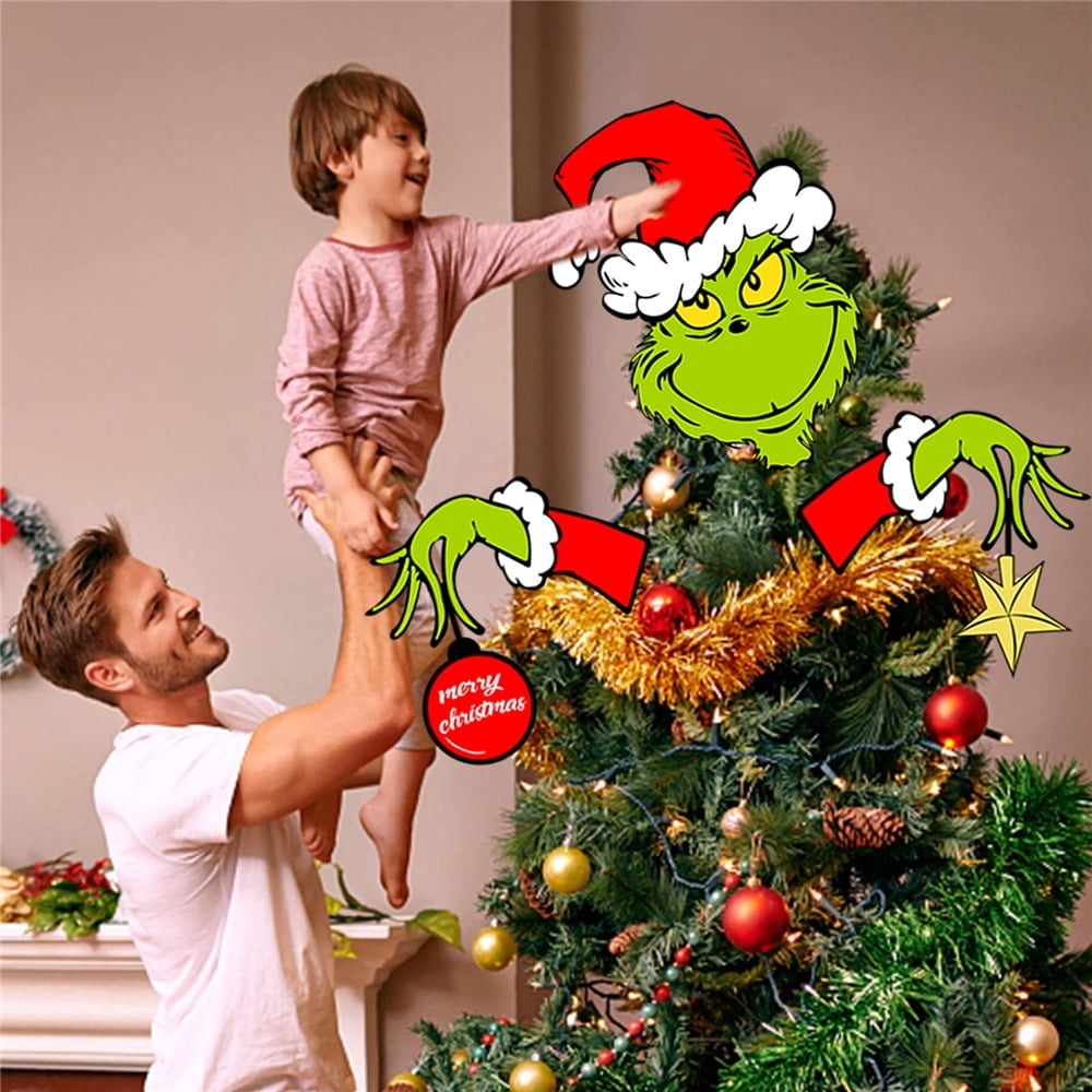 Grinch Christmas Decorations,Large Grinch Tree Topper, Funny Grinch De —  CHIMIYA