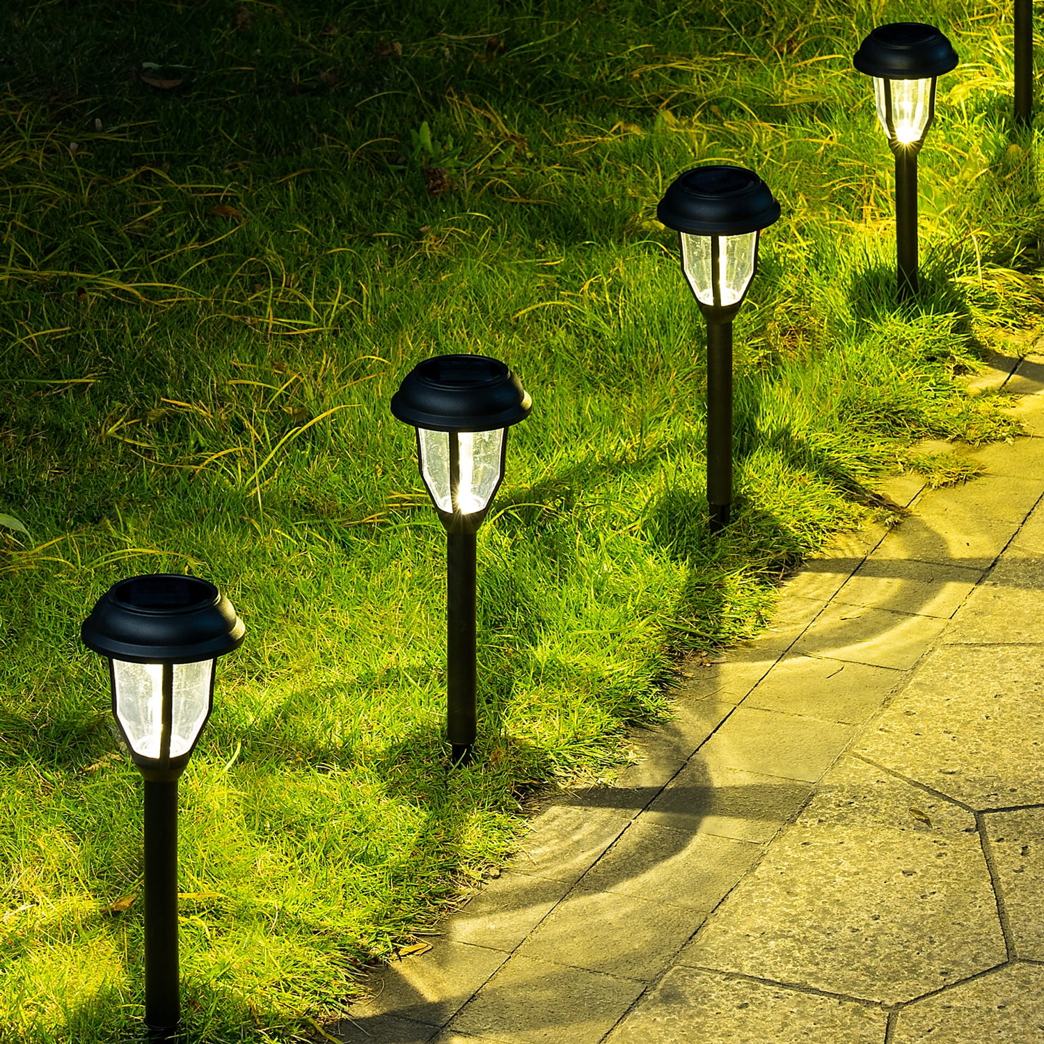 24PC LED Solar Lights Walkway Path Landscape Lawn Lamps Power Outdoor Equipment 