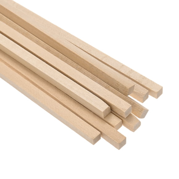 Uxcell 30-Pack Varillas Cuadradas de Madera, 5/16 x 12 Pulgadas Varilla Cuadrada de Madera Sin Terminar, Palos de Madera para Manualidades