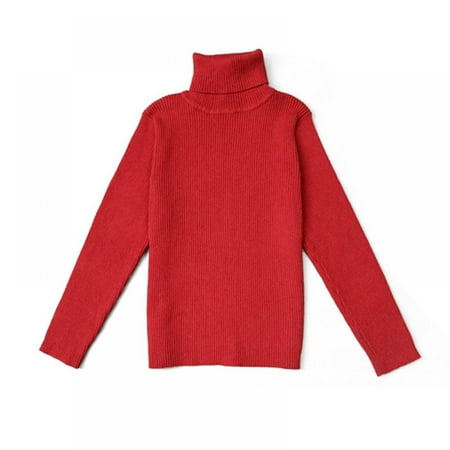 

Toddler Baby Boys Girls Turtleneck Shirt Top Long Sleeve Basic Solid Color Sweater 1-7 Years Old