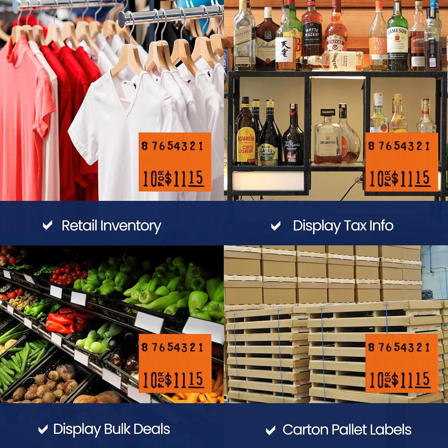 Pricing Labels for Monarch 1115 Red - 15,000 labels w/ 10 Rolls Value Pack, 1 Sleeve - Made in USA