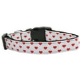 thumbnail image 3 of Pet Dog  Cat Nylon Collar or Leash, "White and Red Dotty Hearts", 3 of 4