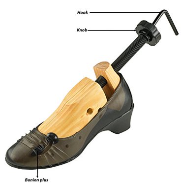 2-Way Wooden Shoe Stretcher Pair – Men & Women – Size 9-13 – Adjustable – Natural Wood