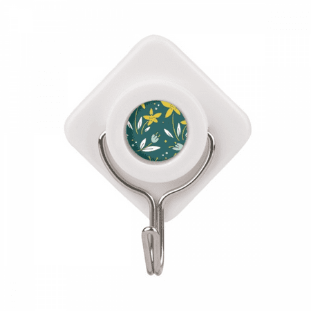 

Yellow Green White Flower Adhesive Wall Hooks Hanging Self Sticky