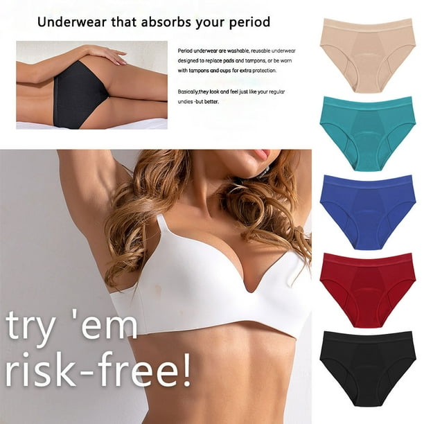 Enqiretly Underpants Swimwear Bikinis Bottoms Absorbent Period Panties  Swimming Trunks Red/L 1Set