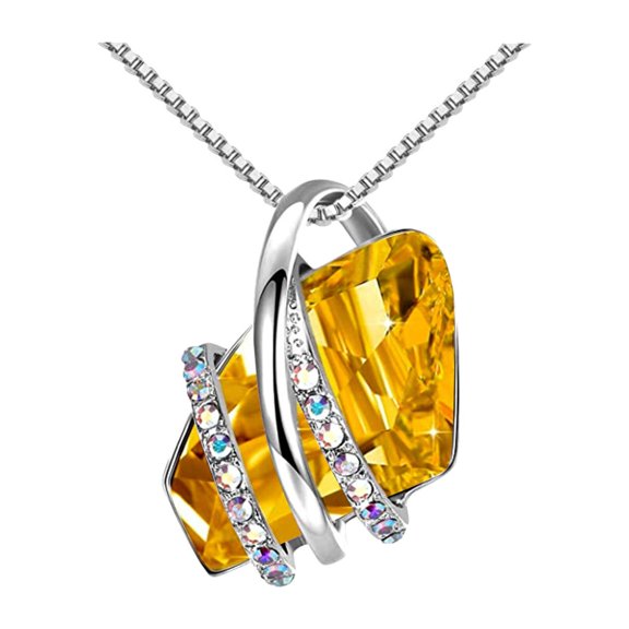 BAYAIXZ Jewelry for Women Women Zircon Retro Necklace Valentine's Day Wedding Party Bridal Jewelry Necklace Necklaces (Yellow,One Size)