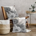 thumbnail image 4 of Vintage Flowers Pillow Covers 18x18 Inch Set of 2 Black White Grey Floral Leaves Decorative Square Throw Pillows For Couch Rustic Square Pillow Cases Home Decor For Living Room Sofa Porch Outdoor, 4 of 6