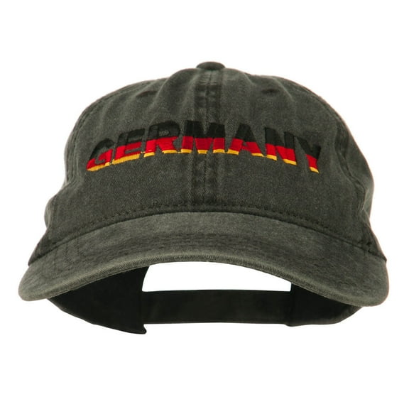 Germany Embroidered Washed Pigment Dyed Cap - Black OSFM
