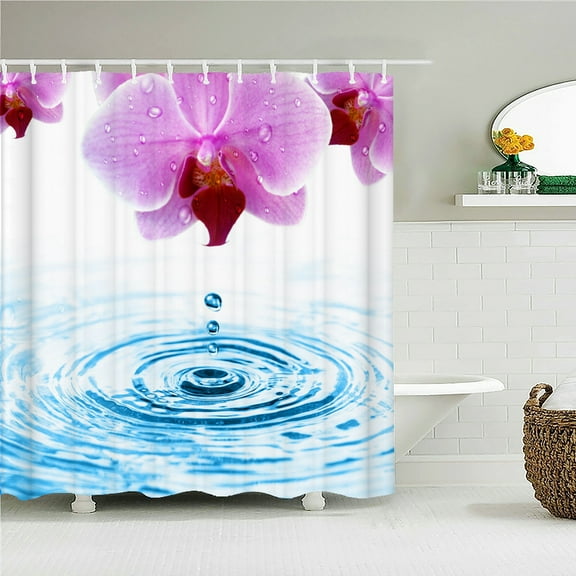 Retro Blooming Flowers Shower Curtains Bathroom Curtains Waterproof Polyester Ba