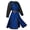 Dark Blue, variant on Medieval Knight Tunic, Men's Long Sleeve Robe with High Slits & Belt for Halloween & Renaissance Fair, Templar Viking Costume Top, 1 PC Dark Blue M