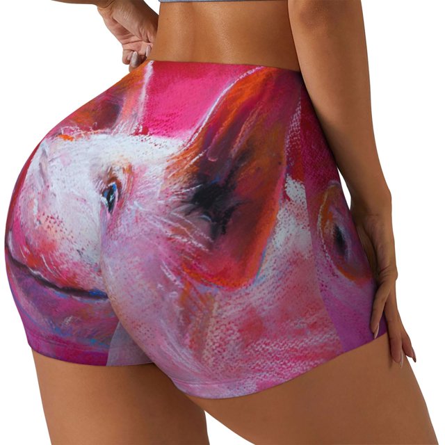 Fotbe Pig Shorts Sin Costuras – Shorts Deportivos de Cintura Alta para Mujer, Elásticos para Gimnasio, Yoga, Running o Ciclismo-XX-Large