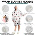 thumbnail image 5 of Wearable Oversized Blanket,White Cow Heart Pattern Wearable Blanket Hoodie for Adults,Cozy Hooded Blankets with Super Pockets,Super Warm Fuzzy Pullover for Women & Men, 5 of 6