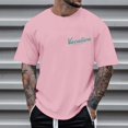 thumbnail image 5 of NOLDARES Graphic Tees Oversized Beach Tshirts for Men Letter Print Shirts Short Sleeve Mens Summer Shirts Casual Tops(Pink,XL), 5 of 8