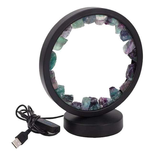 Luz Nocturna De Fluorita, Lámpara De Piedra De Cristal De Diseño Elegante Con Interfaz USB Para Dormitorio