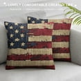 thumbnail image 3 of PHYHOO Vintage American Flag Pillow Covers Decorations USA Flag Patriotic Throw Pillow Covers Linen Farmhouse Pillow Cases Cushion Covers Square White, 3 of 5