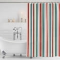 thumbnail image 6 of Small Stall Shower Curtain 48x72 Inch Narrow Half Size Red Green Blue Striped Bath Curtains Bathroom Decor, Modern Farmhouse Stripes Waterproof Fabric Shower Curtain Set with Hooks 48 Inch, 6 of 7