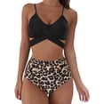 thumbnail image 1 of Conjunto de bikini cruzado para mujer, push up, cintura alta, trajes de baño de 2 piezas, 1 of 7